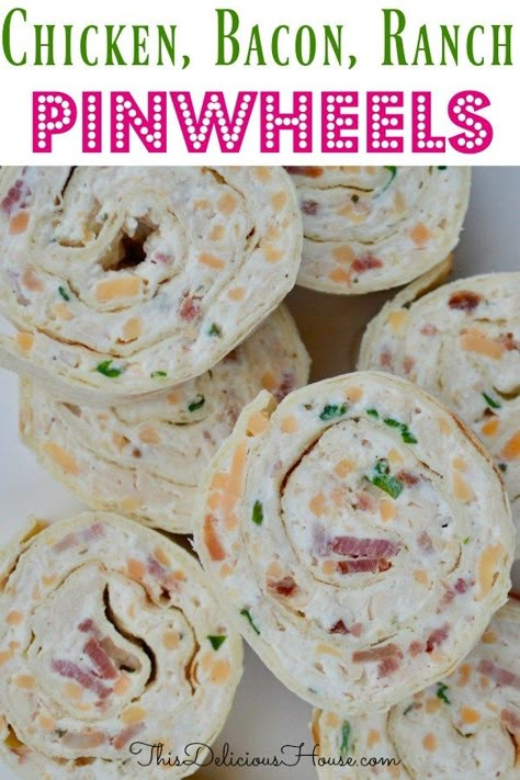 Lunch For A Crowd Make Ahead, Rotisserie Chicken Cream Cheese, Chicken Bacon Ranch Pinwheels, Bacon Ranch Pinwheels, Pinwheels Appetizers, Appetizer Chicken, Ranch Pinwheels, Chicken Cream Cheese, Chicken Pinwheels