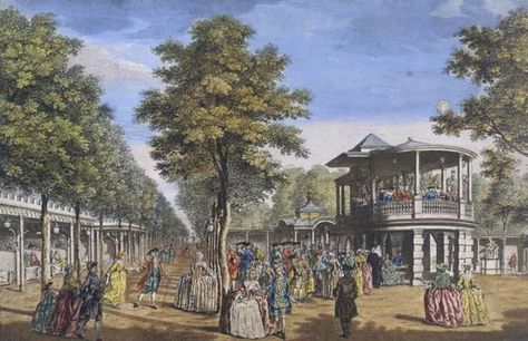 Vauxhall Pleasure Gardens  http://labelleassemblee.blogspot.co.uk/ Vauxhall Gardens, Georgian London, Regency London, William Hogarth, History Of England, London History, Georgian Era, Regency Era, Garden Show