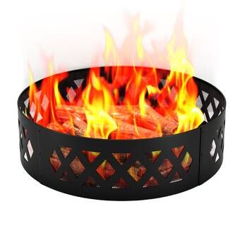 Peaktop Outdoor Propane Gas Fire Pit & Reviews | Wayfair Contemporary Fire Pit, Rustic Fire Pits, Fire Pit Ring, Wood Fire Pit, Portable Fire Pits, Backyard Camping, Fire Ring, Wood Burning Fire Pit, Running Horse