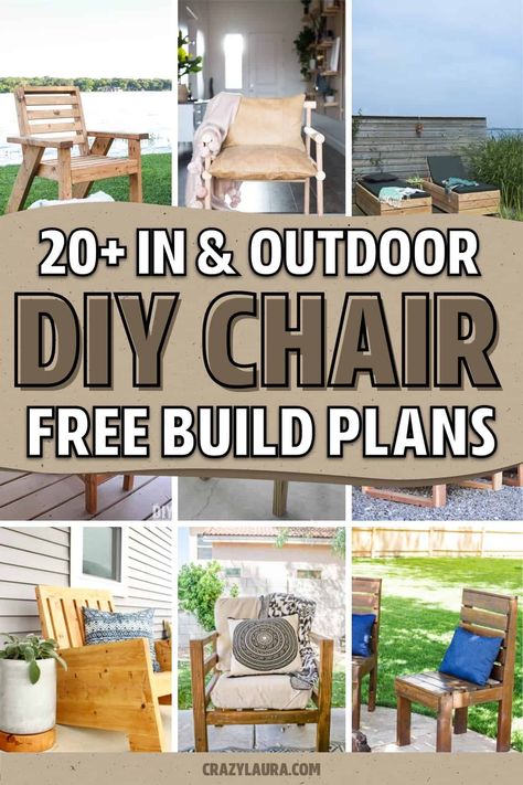 If you're looking for your next diy weekend project and want to save some money, check out these step by step DIY chair tutorials and plans for ideas to take inspiration from! Diy Oversized Chair, Diy Kids Chair, Diy Chairs, Backyard Chairs, Adirondack Chairs Diy, Diy Kids Table, Crazy Laura, Sitting Room Chairs, Glamour Home