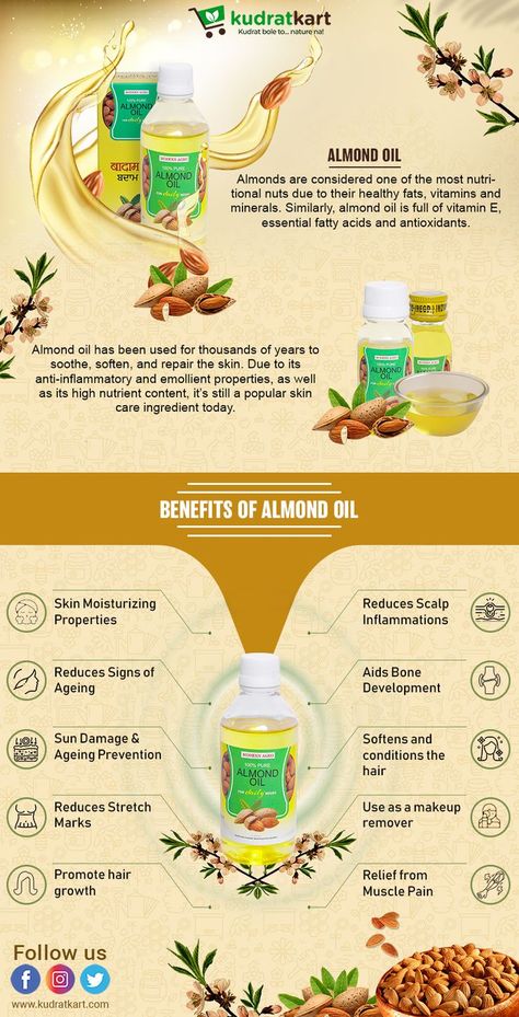 Pure Almond oil Sweet Almond Oil Benefits, Benefits Of Almond Oil, Almond Oil Benefits, Health Benefits Of Almonds, Almond Benefits, Aesthetic Health, Tattoo Health, Turmeric Vitamins, Cold Pressed Oil