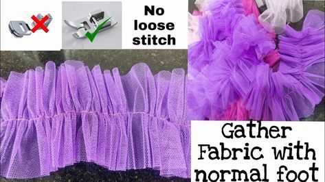 How To Make Ruffles, Gather Fabric, Tulle Crafts, Diy Ruffle, Curtain Brackets, Handmade Fabric Bags, Dress Sewing Tutorials, Sewing Baby Clothes