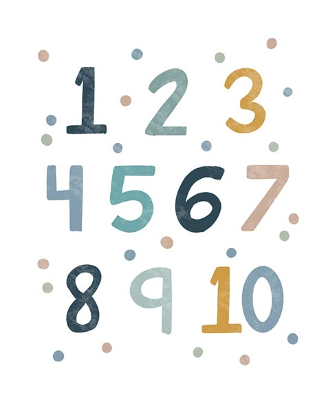 Numbers Illustration, Printable Kids Wall Art, Number Illustration, Nursery Classroom, Kids Room Poster, Baby Poster, Educational Wall Art, Baby Boy Room Decor, Nursery Art Boy