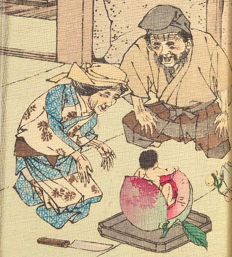 Japanese Myth, Peach Illustration, Tales Series, Japanese History, Printmaking Art, Illustration Ideas, Fairytale Illustration, Paper Book, Children's Literature