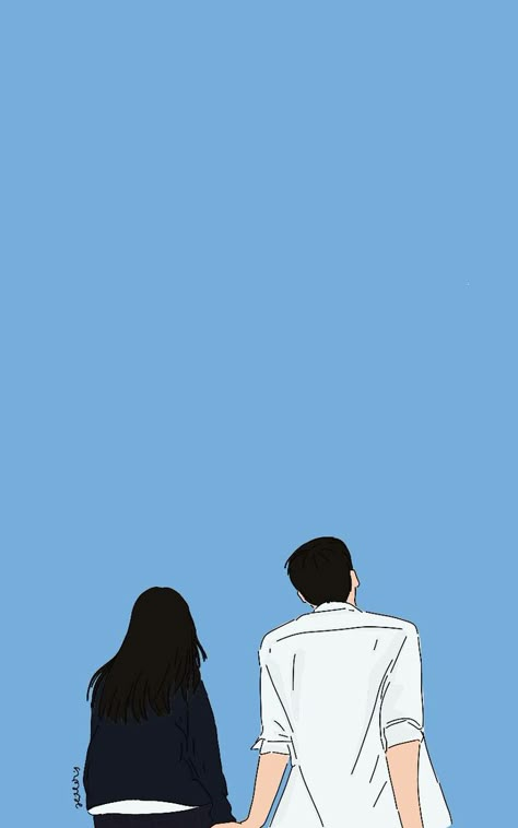 Couple Painting Aesthetic, Seni Korea, Couple Sketch, Cute Love Wallpapers, Cute Couple Drawings, Cute Couple Wallpaper, Cute Couple Cartoon, Cool Wallpapers Cartoon