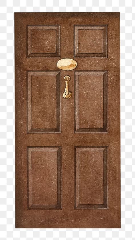 Vintage Door Illustration, Door Png, Door Illustration, Door Drawing, Website Moodboard, Michael Angelo, Brown Doors, Classic Doors, Vintage Png