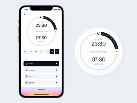 Smart Alarm Clock, Alarm App, Ux Design Mobile, Timer App, Drive App, Android App Design, Neon Clock, Mobile App Design Inspiration, App Interface Design