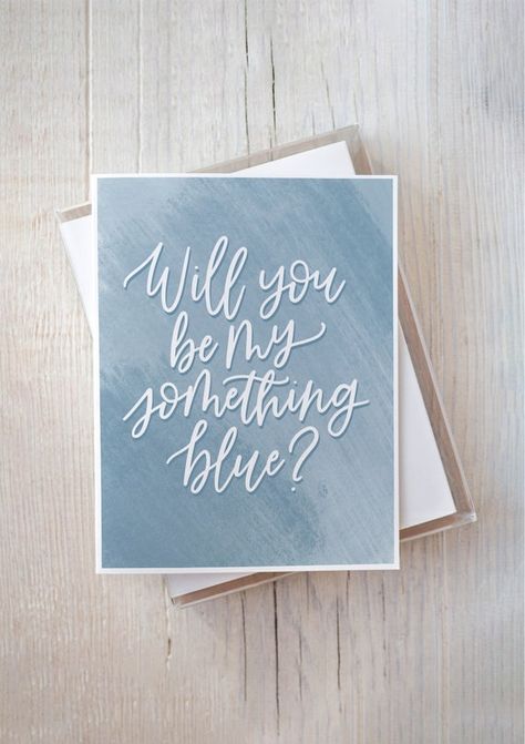 BEST SELLER Will You Be My Something Blue Card Wedding Party | Etsy Something Blue Crew, Be My Something Blue, My Something Blue, Wedding Party Proposal, Blue Card, Blue Crew, Card Wedding, Something Blue, Blank Greeting Cards