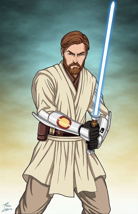 Obi-Wan Kenobi commission by phil-cho on DeviantArt Jedi Drawing, Obi Wan Kenobi Art, Obiwan Kenobi, Phil Cho, Star Wars Character, Star Wars Obi Wan, Star Wars Characters Pictures, Jedi Order, Star Wars Drawings