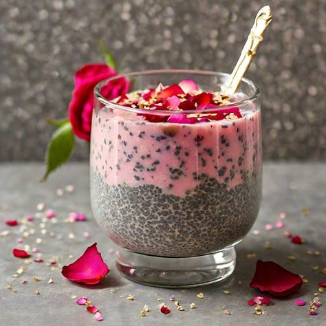 How To Make Rose Water Chia Seed Pudding Recipe Print A creamy and delicious pudding with the added goodness of chia seeds and a su Make Rose Water, Cooking Techniques Basic, Chia Seed Pudding Recipe, Pork Spices, Healthy Fruit Desserts, Breakfast Cocktails, Spiced Vegetables, Chia Seed Recipes Pudding, Best Rose