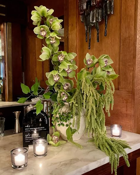 Orchid Flowers Wedding, Amaranthus Flower Arrangement, Amaranthus Wedding Bouquet, Orchid Table Decor, Amaranthus Arrangement, Wedding Bar Flowers, Amaranthus Wedding, Birthday Flower Arrangements, Amaranthus Flower