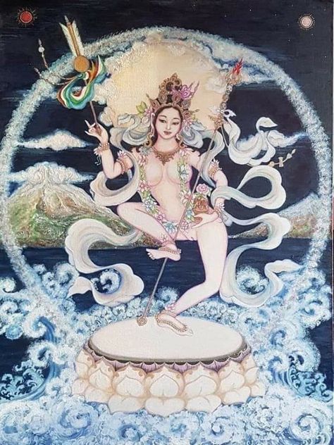 Chogyam Trungpa, Buddhist Goddess, Tantra Art, Buddhist Symbols, Characters Inspiration Drawing, Spiritual Artwork, Goddess Artwork, Afrocentric Art, Tibetan Art