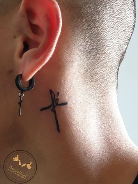 Cruz Tattoo, Alchemy Tattoo, Small Neck Tattoos, Tatuagem Masculina Pequena, Unalome Tattoo, Circle Tattoo, Om Tattoo, Elements Tattoo, Dot Tattoos