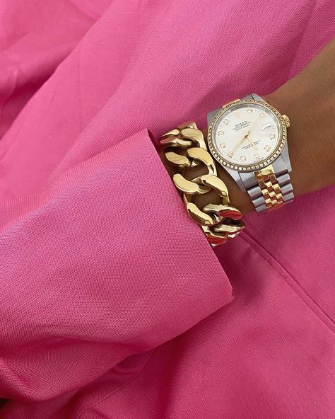 Ig Fillers, Maria Kragmann, Looks Pinterest, Pink Life, Pink Vibes, Aesthetic Colors, Gold Bracelet Chain, Looks Chic, Pink Love