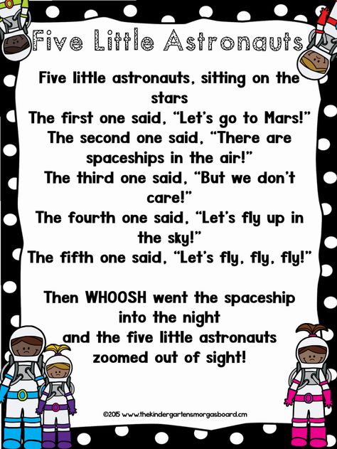 five little spacemen.pdf - Google Drive Preschool Outerspace Craft, Space Rhymes For Preschool, Solar System Language Activities, Space Daycare Theme, Solar System Songs For Preschool, Infant Space Activities, Outer Space Prek, Planet Songs Preschool, Space Theme Circle Time Activities