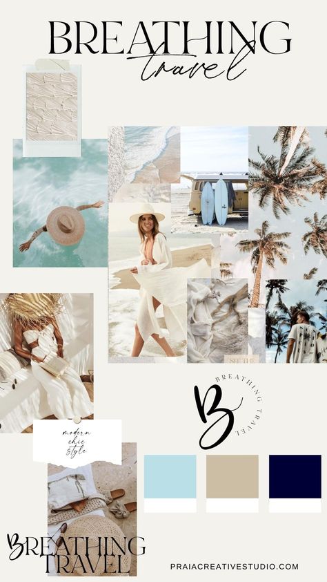 summer colors and palms and waves logo Summer Aesthetic Moodboard, Coastal Website Design, Coastal Branding Design, Coastal Cowgirl Branding, Luxury Travel Branding, Coastal Graphic Design, Beach Boho Aesthetic, Coastal Mood Board, Ocean Branding