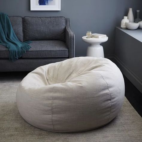 17 Best Beanbag Chairs of 2021: Leather, Faux Fur, and More | Architectural Digest West Elm Sofa, Bean Bag Living Room, Stylish Curtains, Ikea Chair, Playroom Furniture, Soft Bedding, Room Planning, Bag Chair, Bag Collection