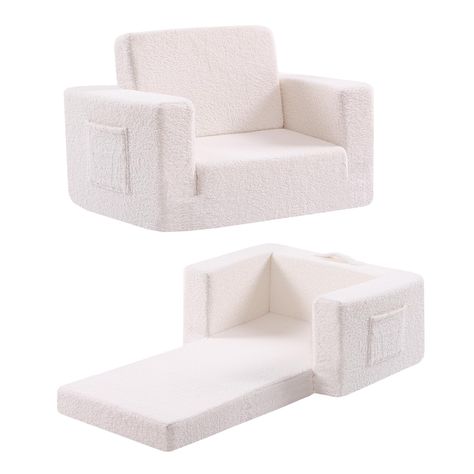 PRICES MAY VARY. 【Kids Sofa Requires No Assembly】The 2-in-1 Soft Sherpa toddler sofa couch is in vacuum packing. Open the Kids Couch packaging and you will get a soft plush Sofa for your kids. Please allow 4-5 days for the kids sofa couch to take on its original shape or use a clothing steamer to quickly restore its thickness and remove creases. 【Safe & Skin-friendly Material】The cover of kids sofa couch is made of high quality Sherpa which is durable, odor-free and skin-friendly. High density a Kids Couch Playroom, Kids Reading Area, Playroom Interior, Kid Sofa, Toddler Couch, Toddler Sofa, Fold Out Couch, Clothing Steamer, Baby Sofa