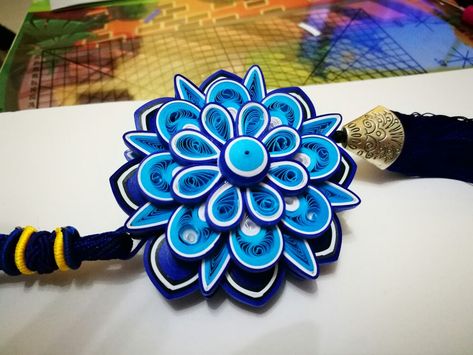 Rakhi Quilling Design, Quiling Rakhi Ideas, Quilling Rakhi Ideas, Paper Quilling Necklace, Rakhi Competition Ideas Creative, Paper Quilling Rakhi Design, Rakhi Competition Ideas, Rakhi Making Competition, Quilling Rakhi