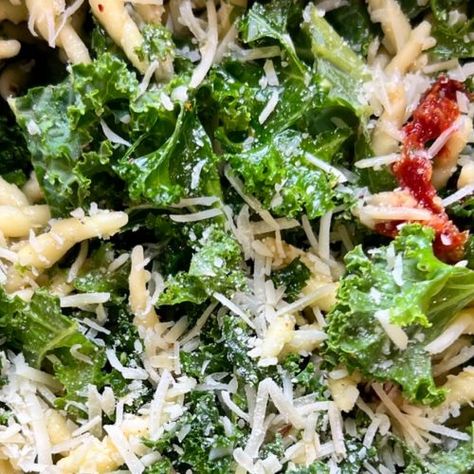 Sams Kale Pasta Salad, Pasta Salad With Kale, Kale Pasta Salad, Crazy Busy Mama, Kale Pasta, Pesto Salad, Green Kale, Salads Pasta, Kale Recipes