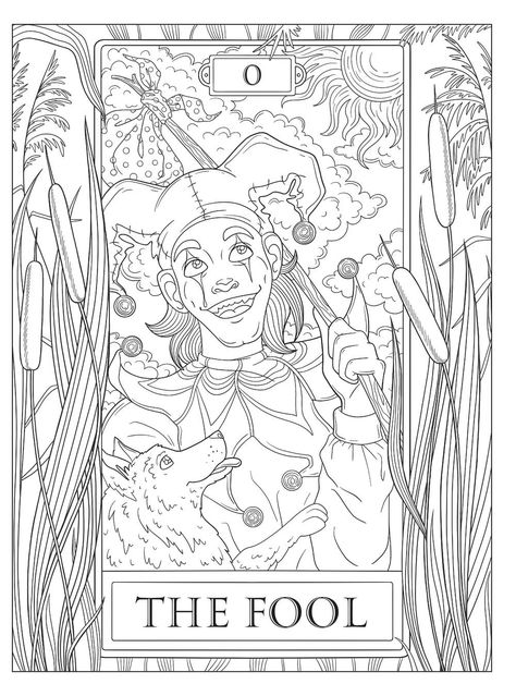 Tarot Card Coloring Pages, Tarot Coloring Pages, Leo Tarot, Colouring Pages, Tarot Card, Tarot Decks, Adult Coloring Pages, Anime Chibi, Tarot Cards