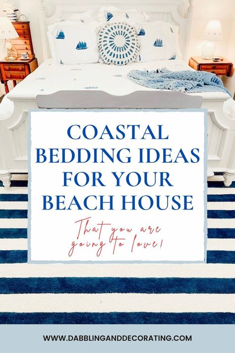 Coastal Bedding Ideas For Your Beach House Coastal Bedding Ideas, Beach House Bed, Beach House Bedding, Bedroom Ideas Pinterest, Lodge Bedding, Ski Lodge Decor, Zipper Bedding, Black Bed Frame, Coastal Interior