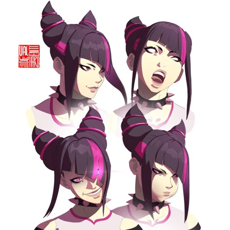 Juri Facial Expressions, Valentí de Haro Juri Street Fighter, Street Fighter 4, Fighter Girl, Street Fighter Art, Spyro The Dragon, Female Fighter, Anatomy Poses, Human Poses Reference, King Of Fighters