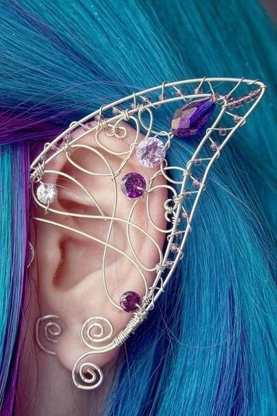 Craft ideas 5523 - Pandahall.com Fairy Ears, Ear Cuff Earrings, Elf Ears, Legolas, Fairy Costume, Fantasy Jewelry, Cuff Earrings, Pastel Goth, Wire Jewelry