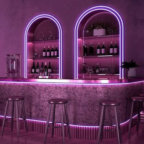 Led Light Restaurant Design, Led Light Bar Ideas, Led Light Restaurant, Led Lights Bar Interior Design, Led Lights Bar, Home Karaoke Room Design, Cafe Lighting Ideas, Led Lights Restaurant, Led Bar Lighting