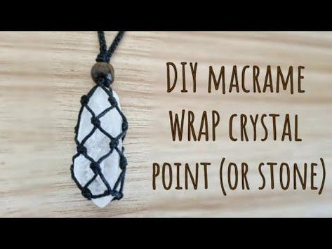 Diy Stone Holder Necklace, Diy Necklace With Stone, Hemp Crystal Necklace Diy, Macrame Rock Necklace Diy, Rock Holder Necklace Diy, Adjustable Crystal Necklace Diy, Hemp Wrapped Stone Diy, Diy Macrame Crystal Necklace, Interchangeable Crystal Necklace Diy