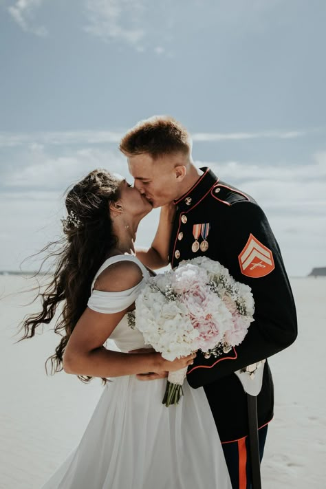 Military Wedding Ideas, Military Wedding Marine, Coronado Beach San Diego, Beach Bride And Groom, Marine Wedding, Beach Wedding Locations, Beach Wedding Decorations Reception, Beach San Diego, Beach Wedding Centerpieces