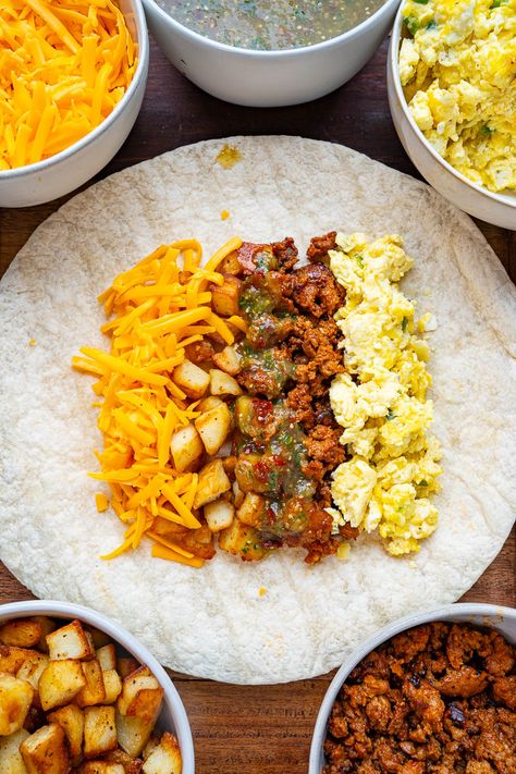 Breakfast Burritos Tex Mex Breakfast Burritos, Turkey Bacon Breakfast Burrito, Italian Sausage Breakfast Burrito, Camping Breakfast Potatoes, Breakfast For Husband Work, Commuter Breakfast, Loaded Breakfast Burritos, Turkey Sausage Breakfast Burritos, Tiktok Breakfast