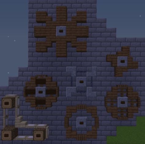 Minecraft Gears Design, Gears Minecraft, Minecraft Gear Design, Gear Minecraft, Copper Minecraft Builds, Minecraft Gear, Minecraft Steampunk Builds, Minecraft Building Designs, Cogs And Gears