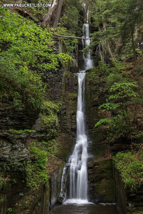 How to find Silverthread Falls in the Pocono Mountains of Pennsylvania. Poconos Vacation, Pennsylvania Waterfalls, Ohiopyle State Park, Gorges State Park, Delaware Water Gap, Jim Thorpe, Pike County, Pennsylvania Travel, Waterfall Trail