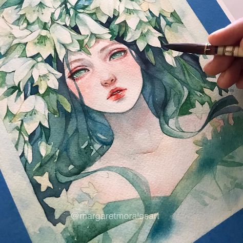 No photo description available. Illustration Kunst, Watercolor Art Lessons, Sketch Art, Watercolor Portraits, Cool Art Drawings, Water Colour, Art And Illustration, 그림 그리기, Watercolor Illustration