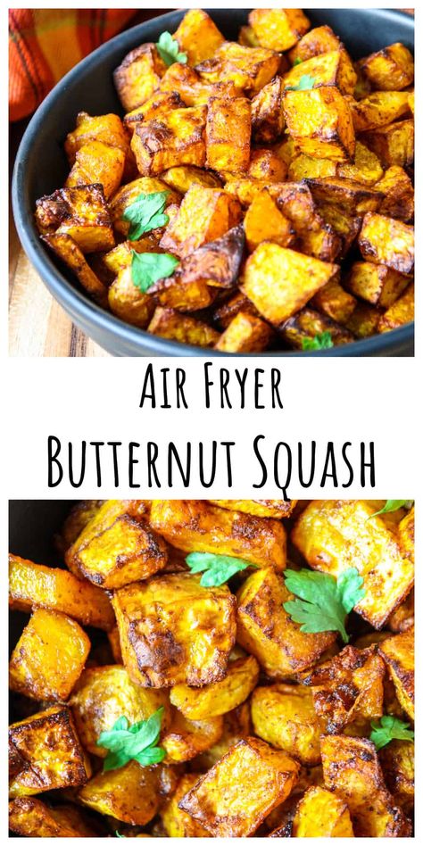 Roasting Butternut Squash, Oven Roasted Squash, Air Fryer Butternut Squash, Thanksgiving Main Dishes, Best Air Fryer, Air Fryer Oven Recipes, Air Fry Recipes, Vegan Side Dishes, Butternut Squash Recipes