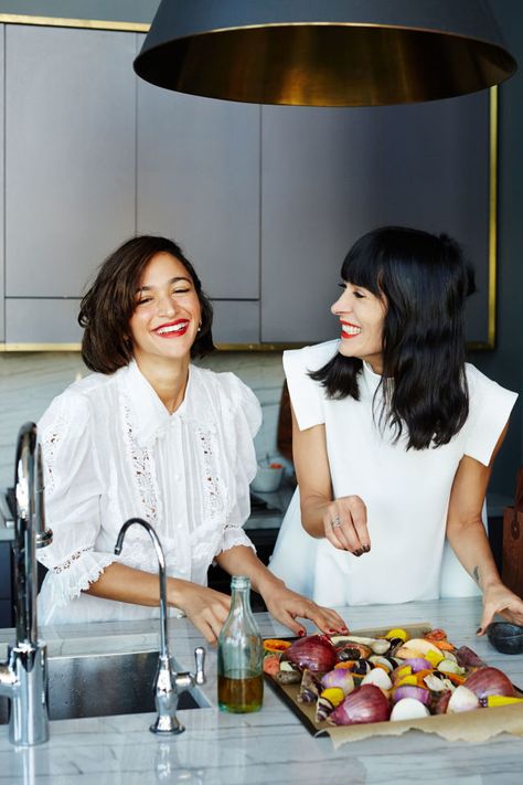 Athena Calderone and Laila Gohar Talk Cooking, Entertaining and Go-To Recipes Admiring Someone, Eye Swoon, Laila Gohar, Cooking Logo, Cooking For A Group, Athena Calderone, Cooking Quotes, Cooking Photography, Foodie Friends