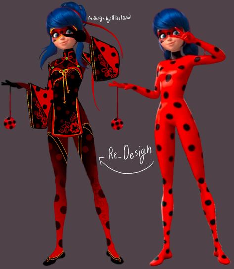 Miraculous Ladybug Suit Design, Ladybug Redesign Fanart, Ladybug And Cat Noir Redesign, Miraculous Hero Oc, Miraculous Ladybug Outfit Design, Miraculous Ladybug Costume Redesign, Rena Rouge Redesign, Kwami Swap Miraculous Ladybug, Ladybug Suit Redesign