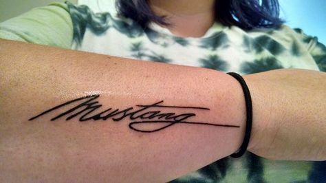 Mustang tattoo 67 Mustang Tattoo, Mustang Horse Tattoo, Mustang Tattoo For Women, Ford Mustang Tattoo Ideas, Ford Mustang Tattoo, Mustang Outline Tattoo, Mustang Car Tattoo For Women, Mustang Tattoo Ideas, Mustang Brand Tattoo