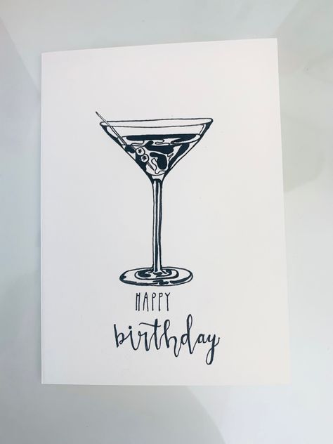 Birthday Card 22 Years, 21st Card Ideas, Hand Drawn Bday Cards, 21st Bday Cards Diy, Birthday Card 21st Birthday, 21st Bday Card Ideas, 21st Birthday Card Ideas Diy, Line Art Birthday Card, 21 Birthday Card Ideas Handmade