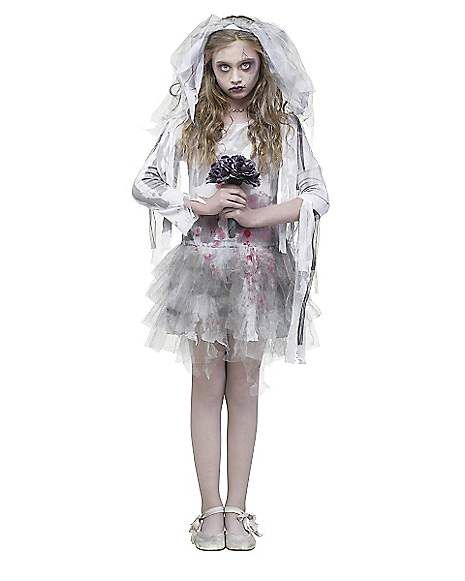 Kids Zombie Bride Costume - Spirithalloween.com Ghost Bride Costume, Dead Bride Costume, Zombie Bride Costume, Halloween Bride Costumes, Bride Halloween, Zombie Halloween Costumes, Halloween Costumes 2014, Halloweenský Makeup, Dead Bride