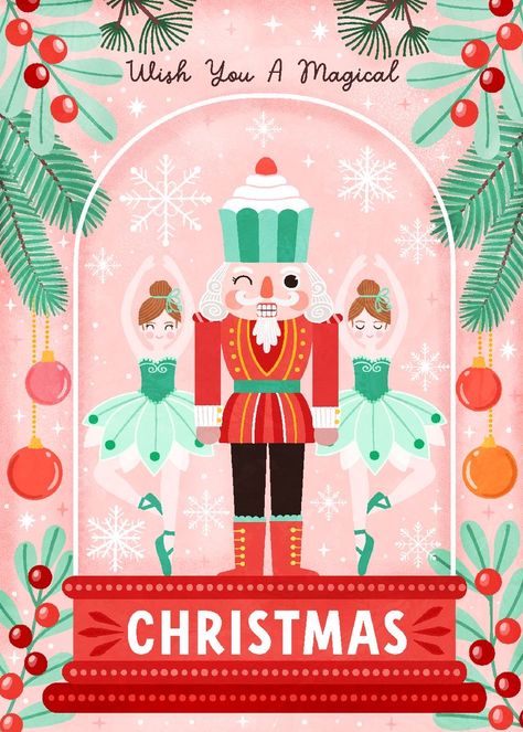 Cute Christmas Wallpaper, Advocate Art, Animated Christmas, Christmas Packaging, Christmas Drawing, Noel Christmas, Magical Christmas, Christmas Illustration, Nutcracker Christmas