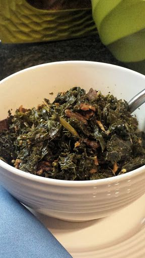 Mixed Greens by R M - Key Ingredient Mixed Greens Recipe, Easy Collard Greens Recipe, Greens Recipe Soul Food, Collard Greens With Bacon, Collard Greens Recipe, Baked Bacon, Mustard Greens, Collard Greens, Mixed Greens