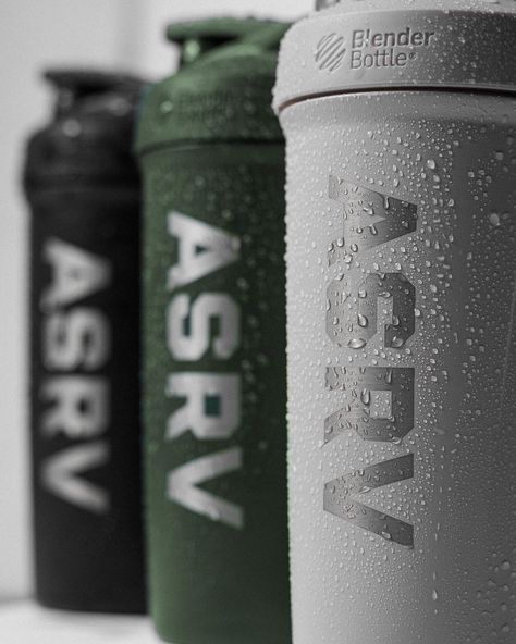 ASRV | Training Apparel | New Colorways - ASRV x Blender Bottle® 24 oz Stainless Steel Strada™ Push-Button insulated shaker constructed from double-wall insulated… | Instagram Drink Bottle Aesthetic, Asrv Training, Bottle Shoot, Workout Design, Blender Bottle, Indie Art, Shaker Bottle, Fitness Design, Pre Workout