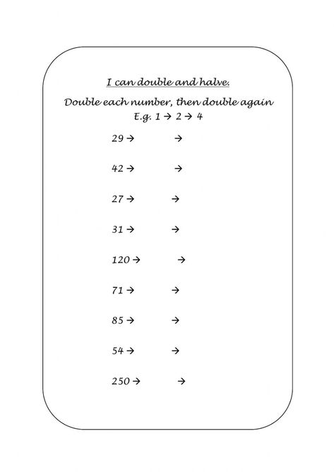 Doubling and halving online worksheet for 4. You can do the exercises online or download the worksheet as pdf. Doubling And Halving, Math Doubles, The Worksheet, 4th Grade Math, Grade 4, School Subjects, Online Workouts, Google Classroom, You Can Do