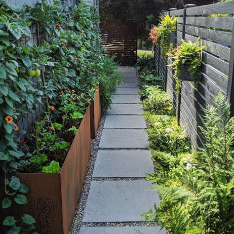 14 Small Yard Landscaping Ideas | Extra Space Storage Side Yards Ideas Narrow, Narrow Backyard Ideas, Small Yard Landscaping, Narrow Garden, Side Yard Landscaping, Cheap Backyard, Side Garden, Small Yard, Yard Design