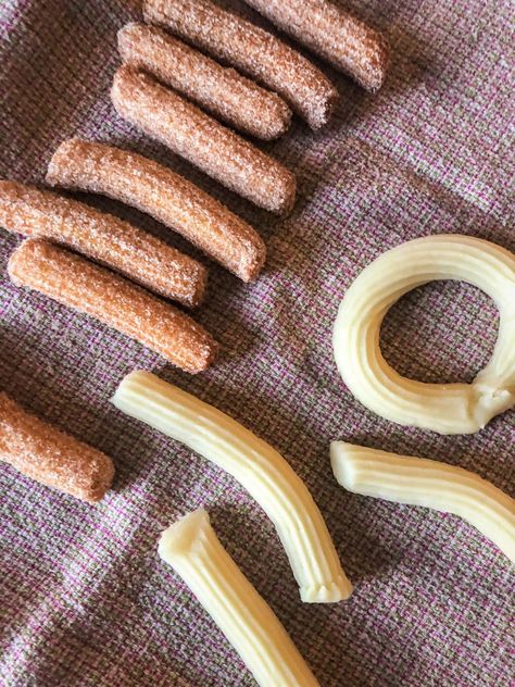 Easy Vegan Churros with Cinnamon Sugar Recipe| Meatless Monday - The Kitchen Docs Vegan Pastry Dough, Cinnamon Sugar Recipe, Vegan Churros, Camping Dessert Recipes, Family Dessert Recipes, Cinnamon Sugar Recipes, Vegan Pastry, Homemade Churros, Chocolate Dipping Sauce