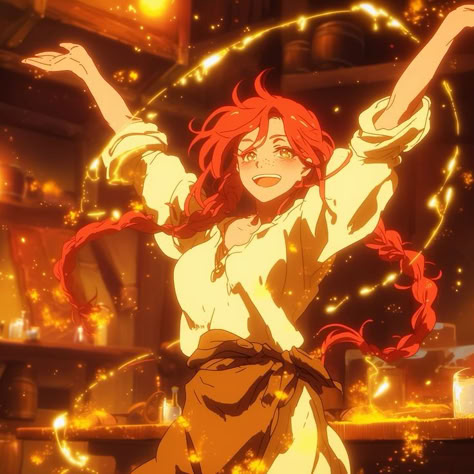 Red Haired Anime Characters, Magic Oc, Red Hair Anime, Red Hair Anime Characters, Anime Pp, Anime Red Hair, Magi The Labyrinth Of Magic, Heart Leaf, The Ancient Magus Bride