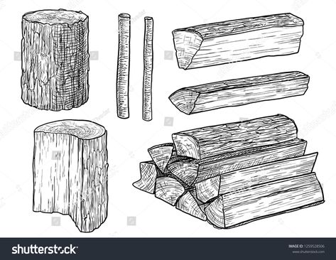 Cut logs, fire wood, chopped wood illustration, drawing, engraving, ink, line art, vector #Ad , #sponsored, #wood#chopped#illustration#Cut Wood Ink Drawing, Firewood Drawing, Fire Line Art, Log Tattoo, Wood Sketch, Log Drawing, Ink Line Art, Wood Tattoo, Wood Drawing