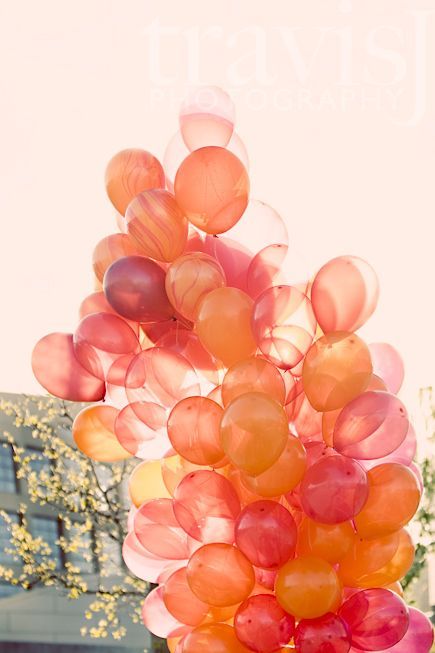 Coral and peach balloons | Photoshoot inspiration | Autumnal | Fall | love the big balloon cluster, use of color scheme (obviously in blues though) and use of solid and opaque balloons Balloon Clusters, Orange Balloons, Blog Graphics, Love Balloon, Health Policy, Breast Health, Jolie Photo, Pretty Pictures, Party Decoration